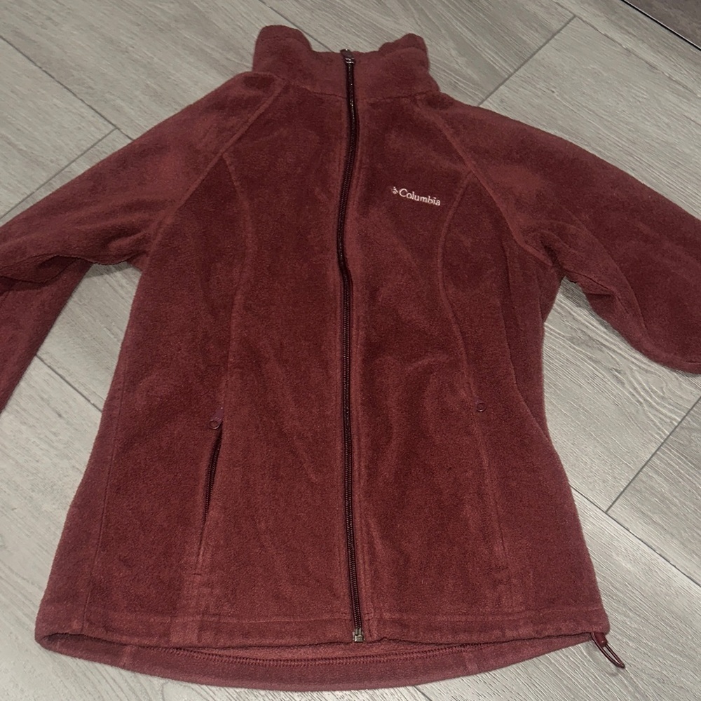 Columbia Women's Maroon polar fleece Jacket size small